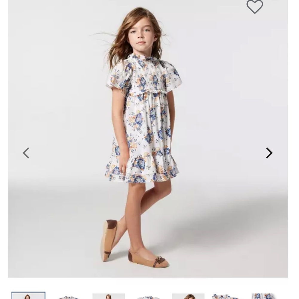 Janie and Jack girls dress, size 3t, blue, white and brown floral